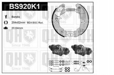QUINTON HAZELL bs920k1 -  Комплект тормозов, барабанный тормозной механизм